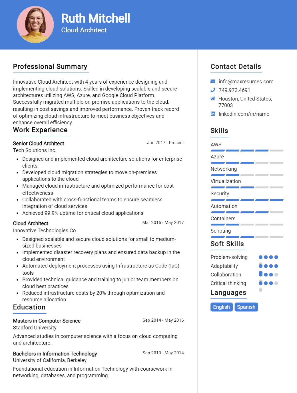 cloud-architect-resume-sample