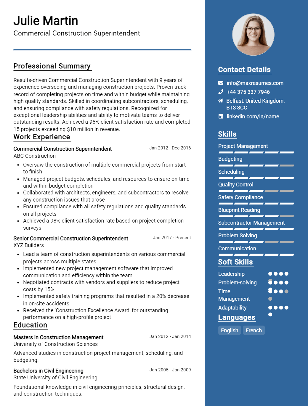 commercial-construction-superintendent-resume-sample
