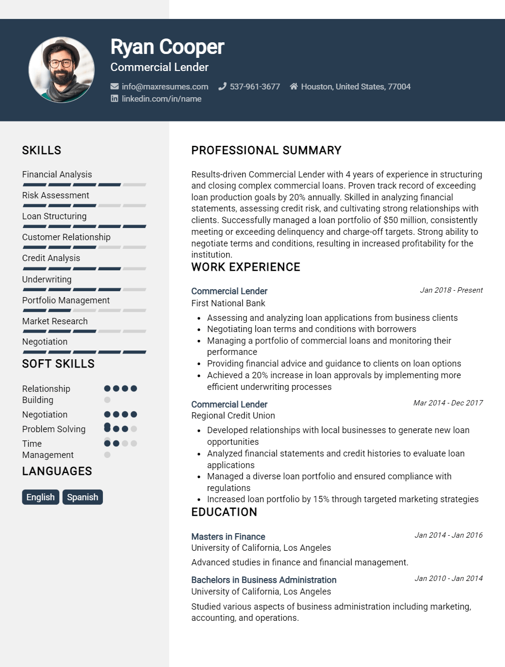 commercial-lender-resume-sample