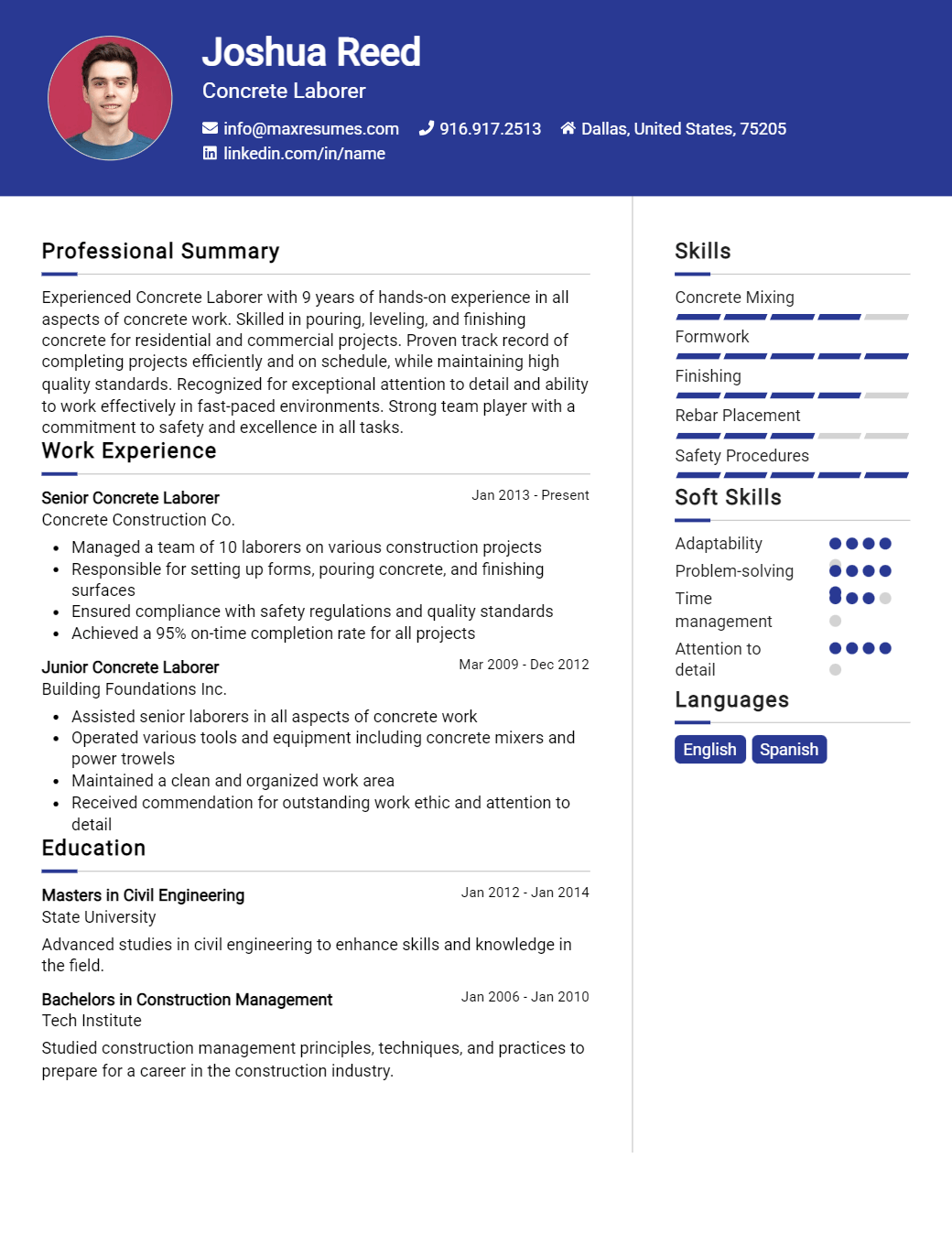 concrete-laborer-resume-sample