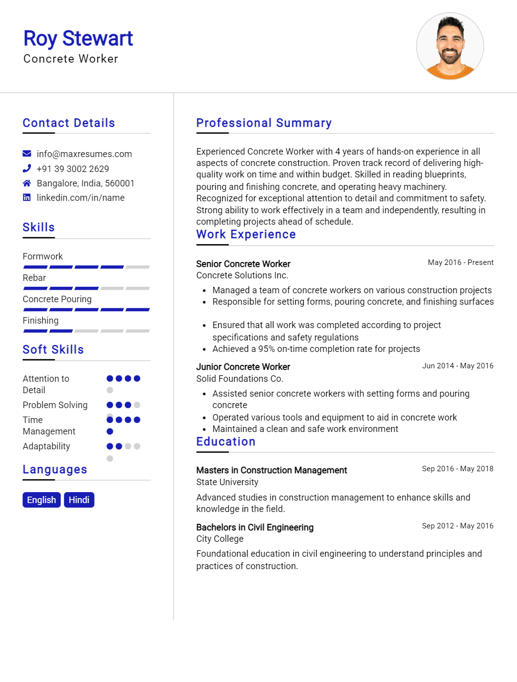 concrete-worker-resume-sample