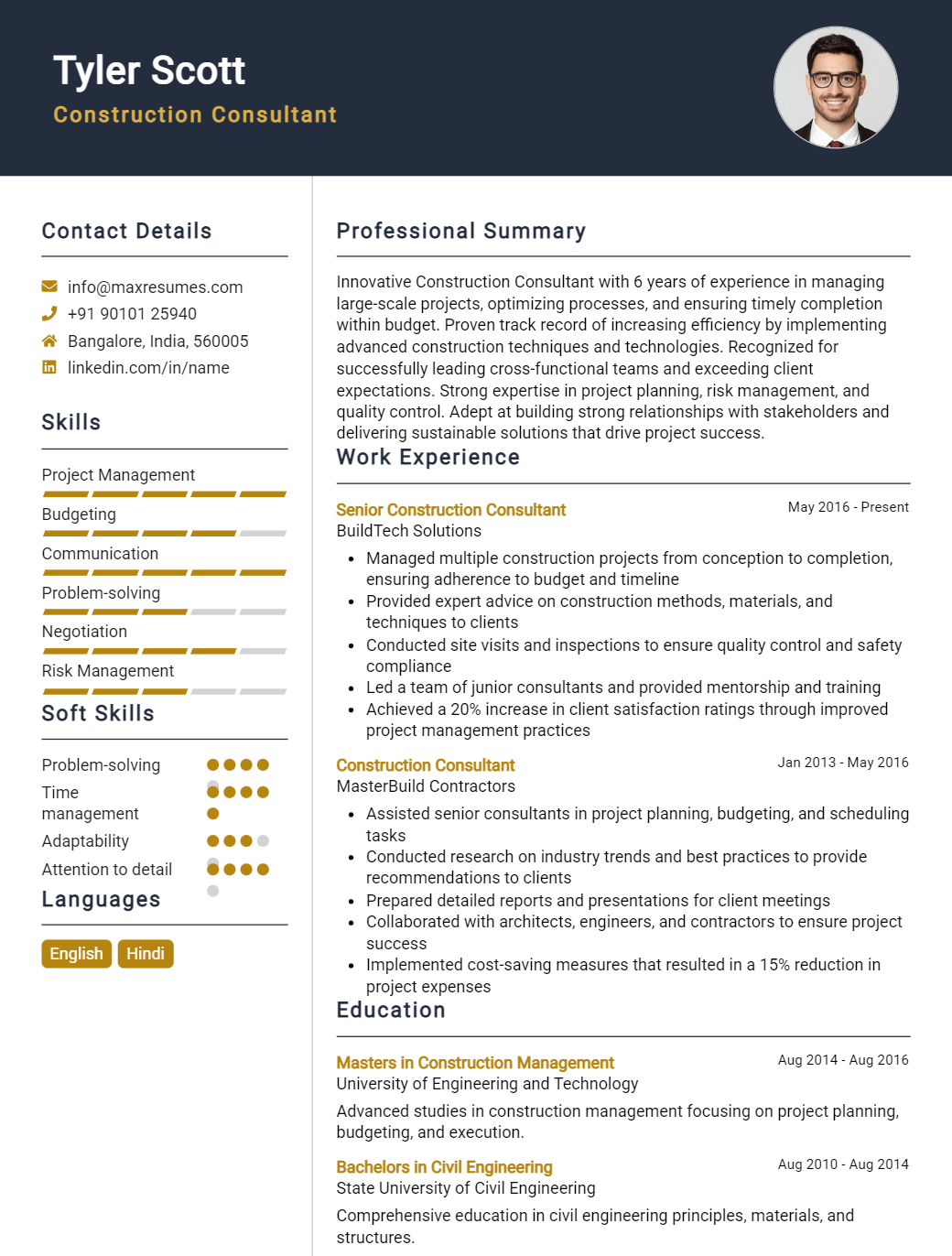construction-consultant-resume-sample