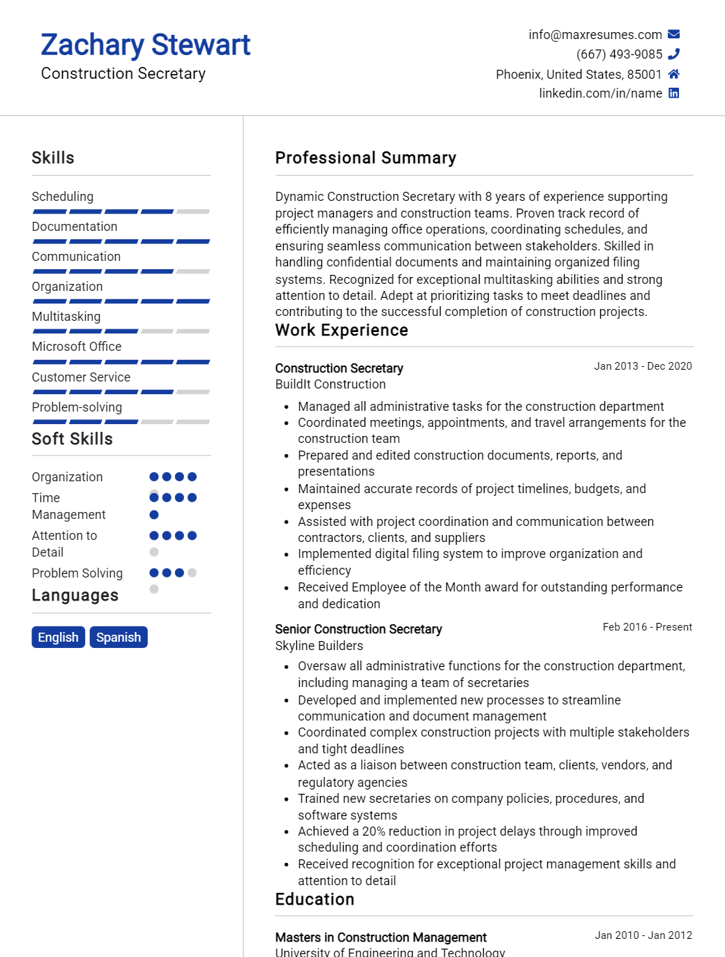 secretary-resume-sample