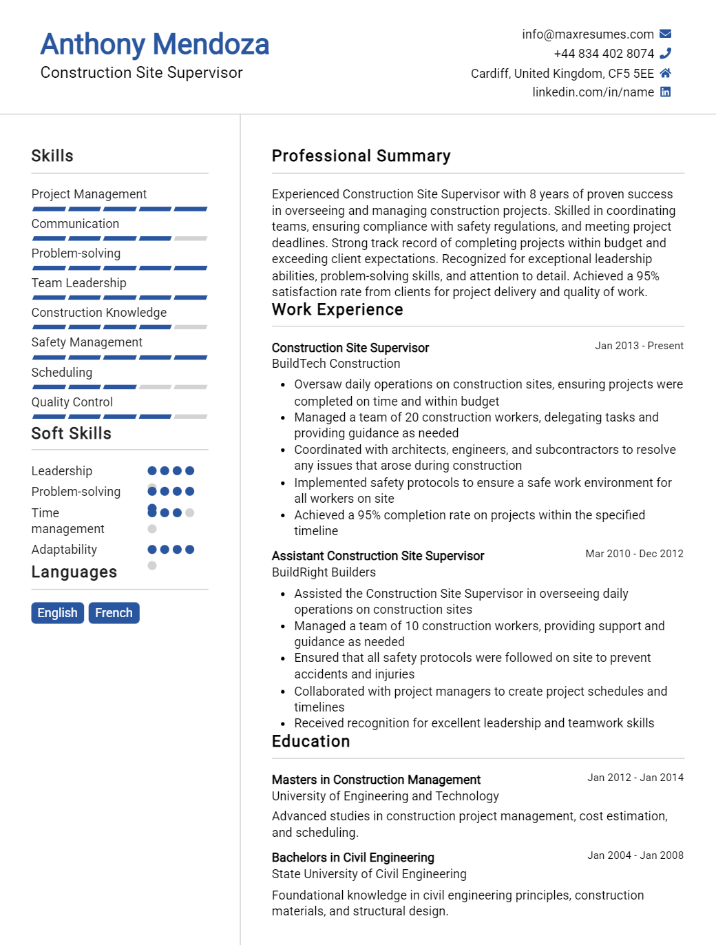site-supervisor-resume-sample