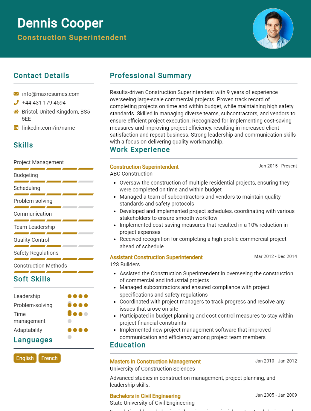 superintendent-resume-sample