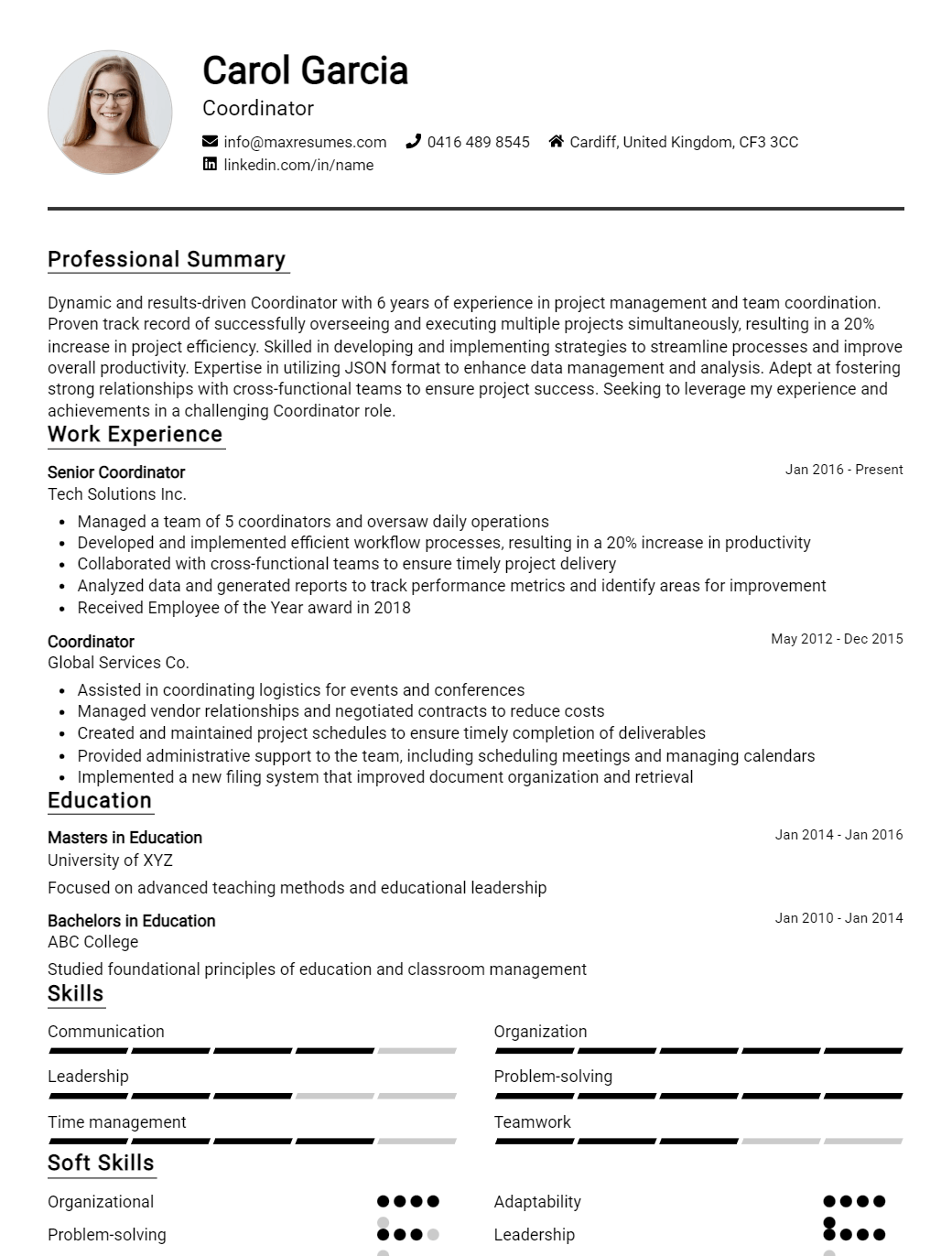 coordinator-resume-sample
