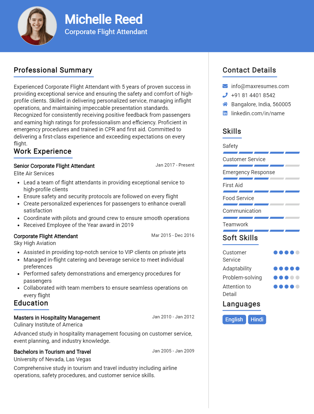 corporate-flight-attendant-resume-sample