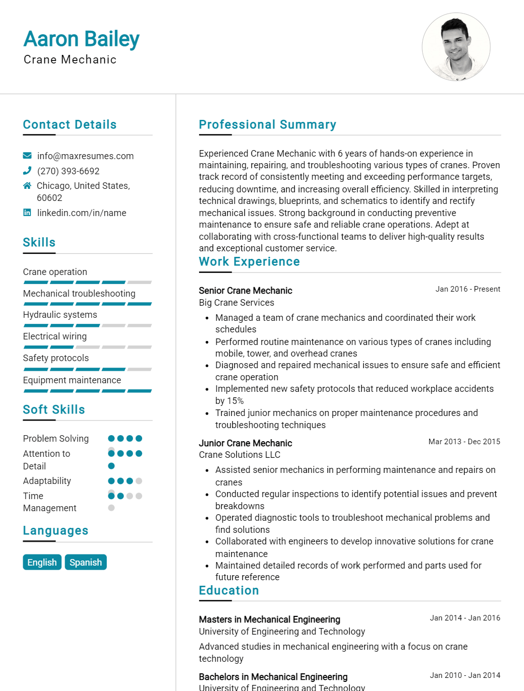 crane-mechanic-resume-sample