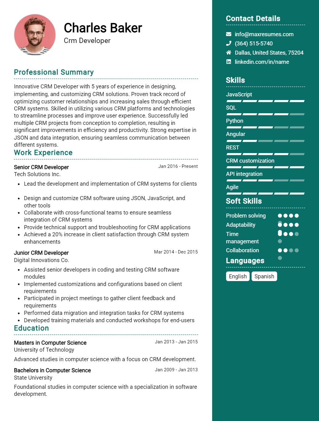 crm-developer-resume-sample