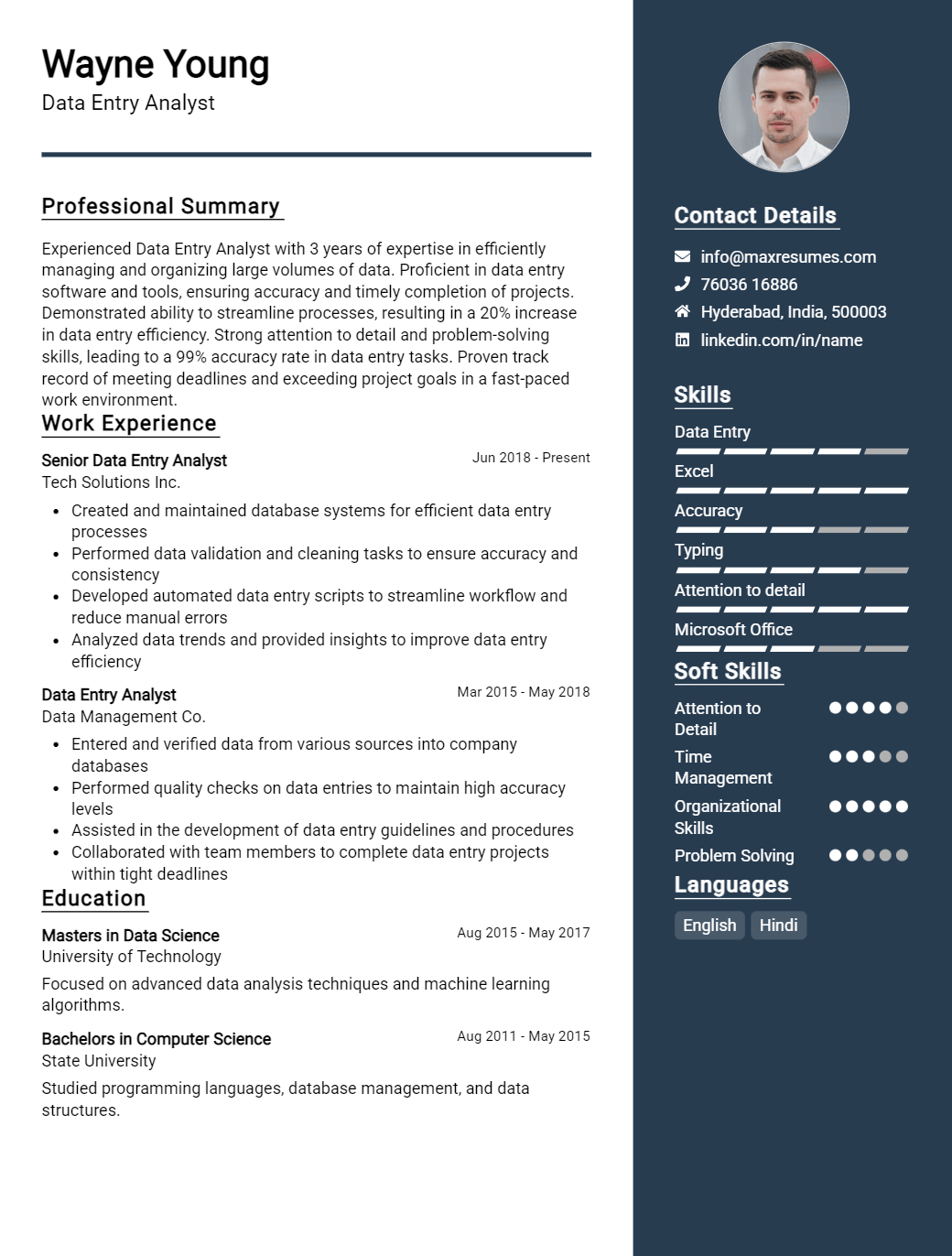 data-entry-analyst-resume-sample