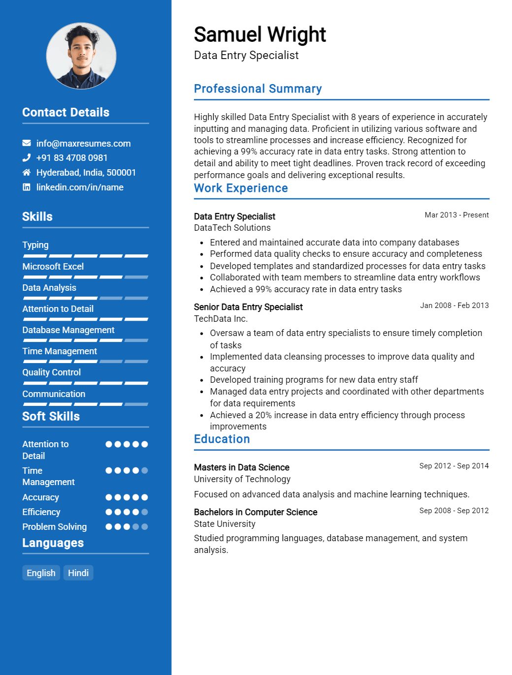 data-entry-specialist-resume-sample