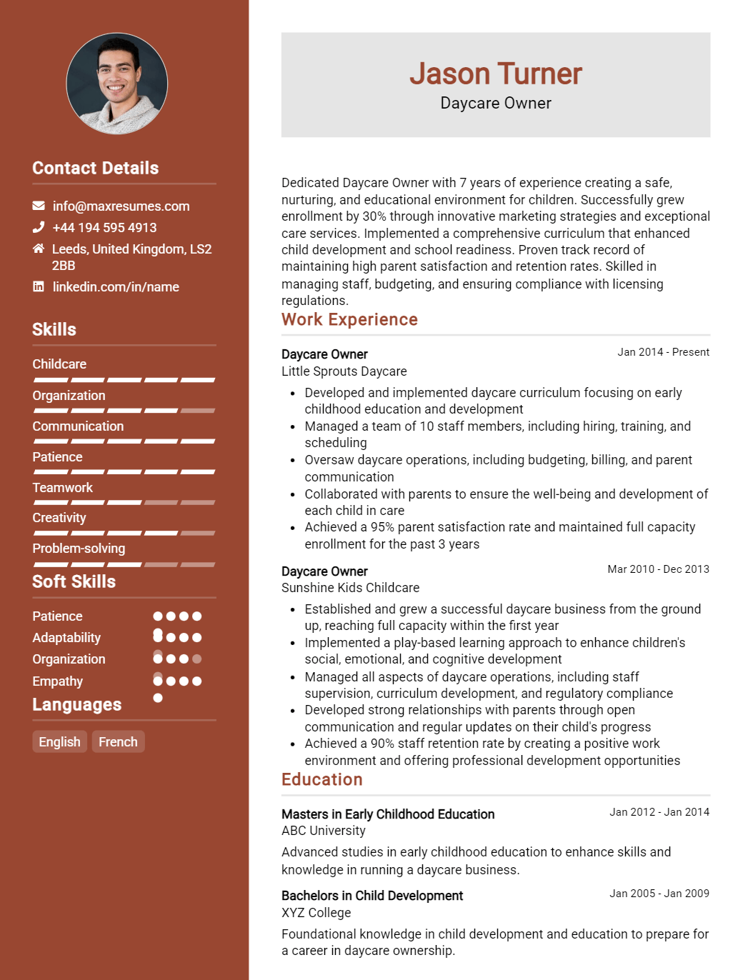 daycare-owner-resume-sample