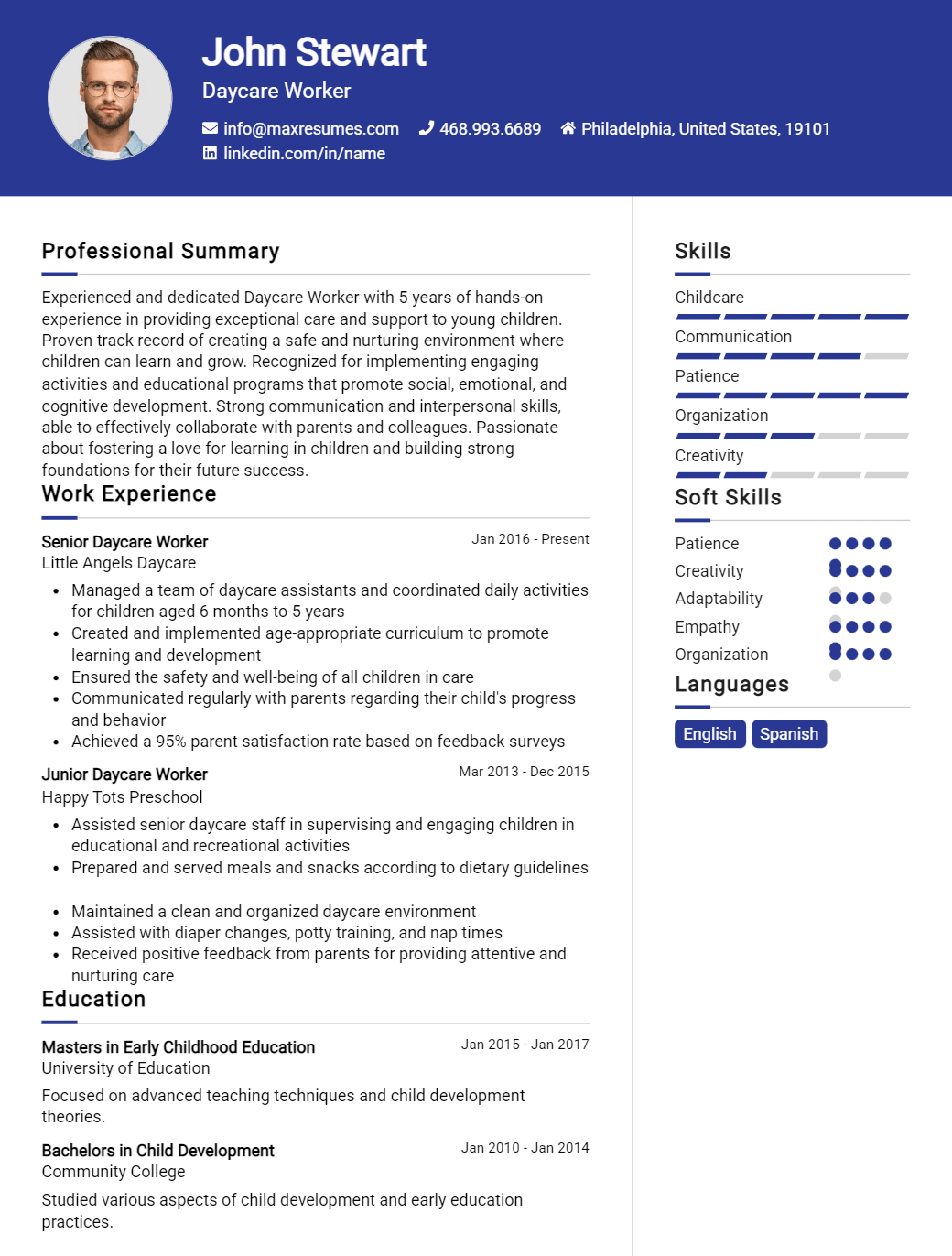 daycare-worker-resume-sample