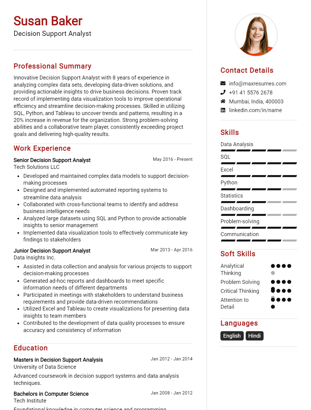 decision-support-analyst-resume-sample