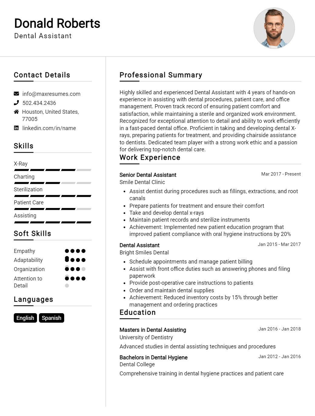 dental-assistant-resume-sample
