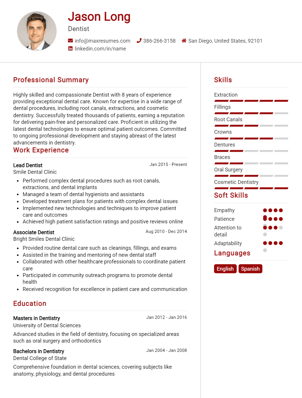 dentist-resume-sample
