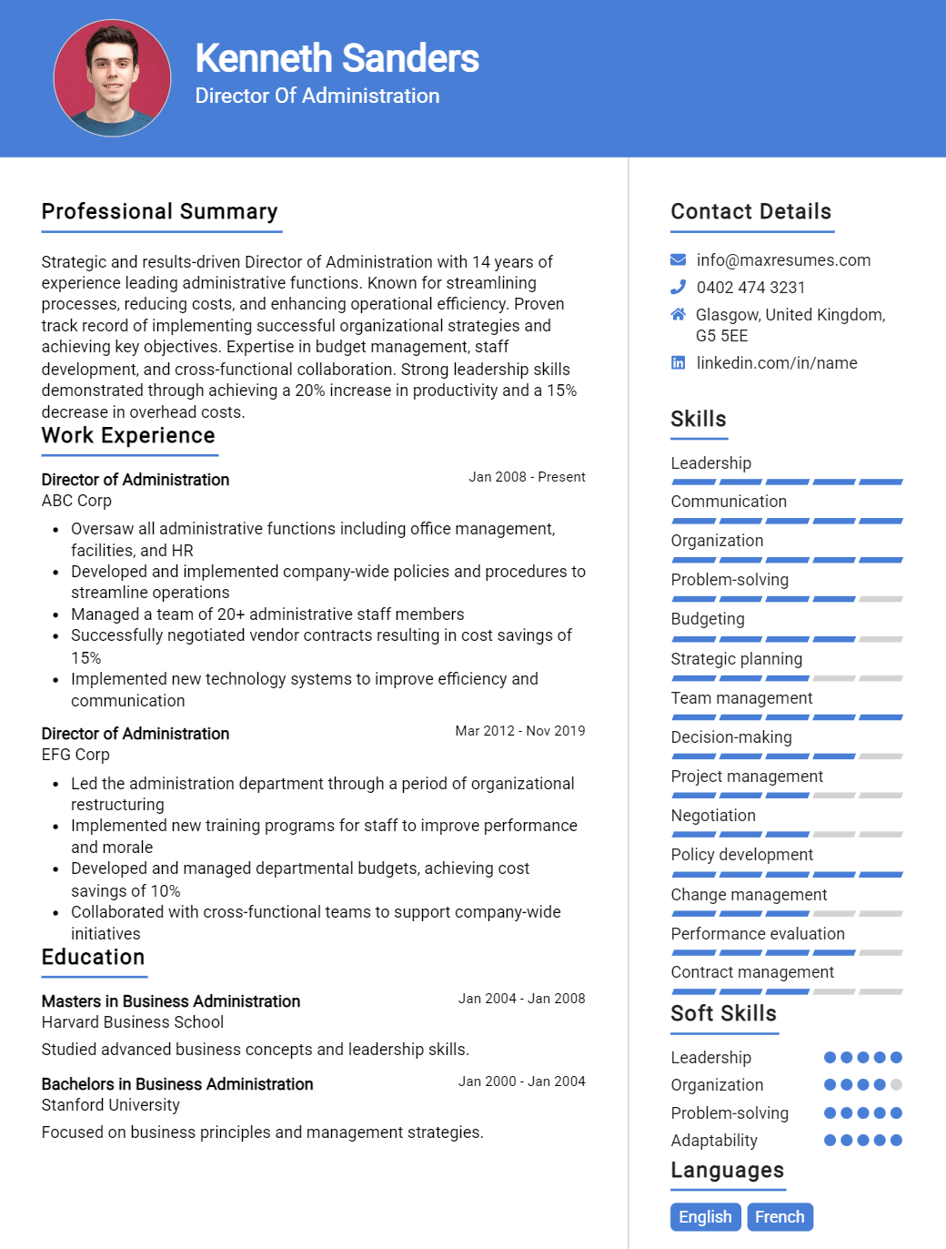 director-of-administration-resume-sample