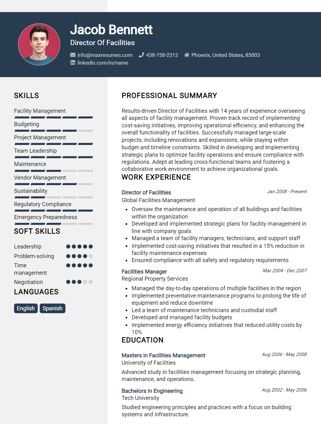 director-of-facilities-resume-sample