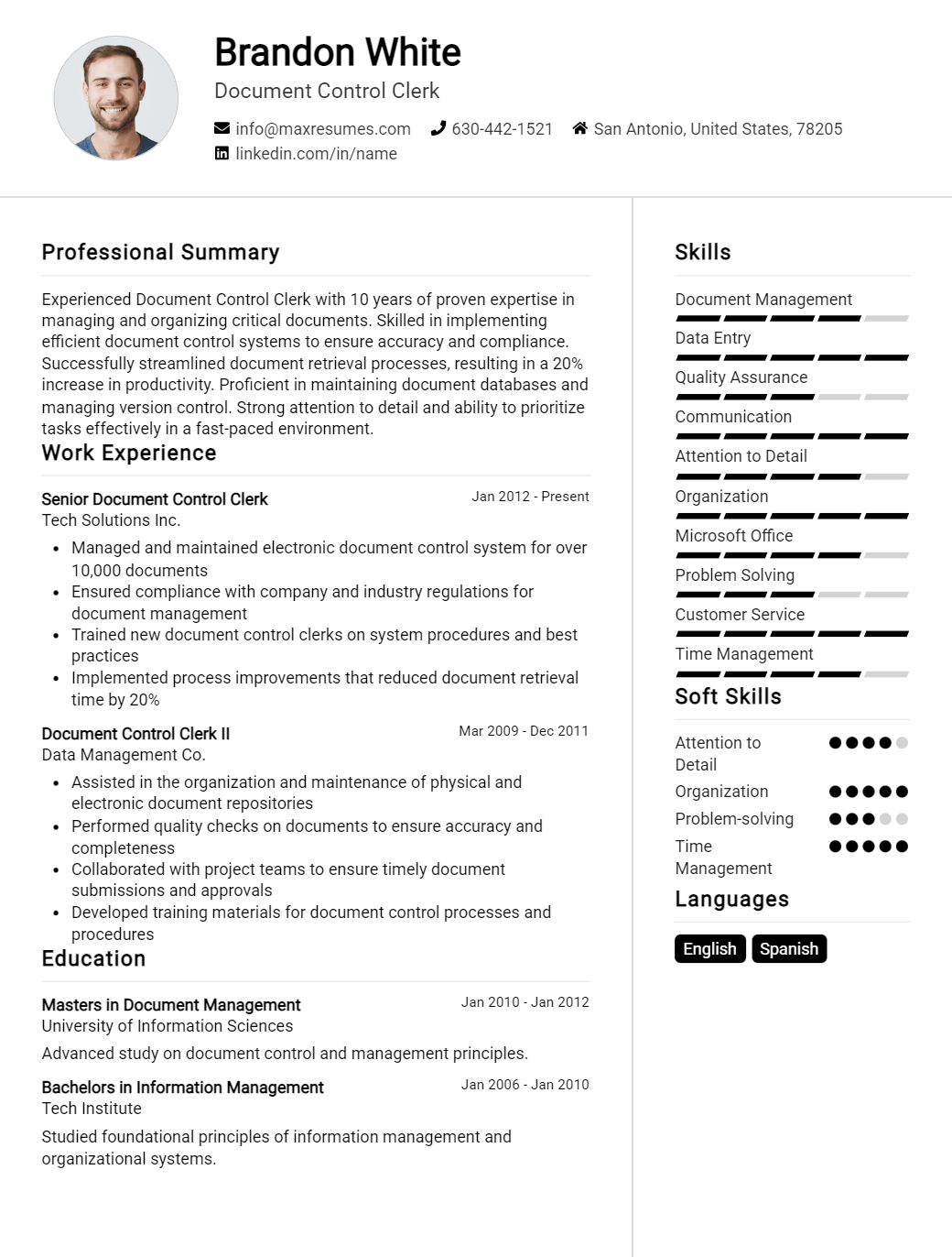 document-control-clerk-resume-sample