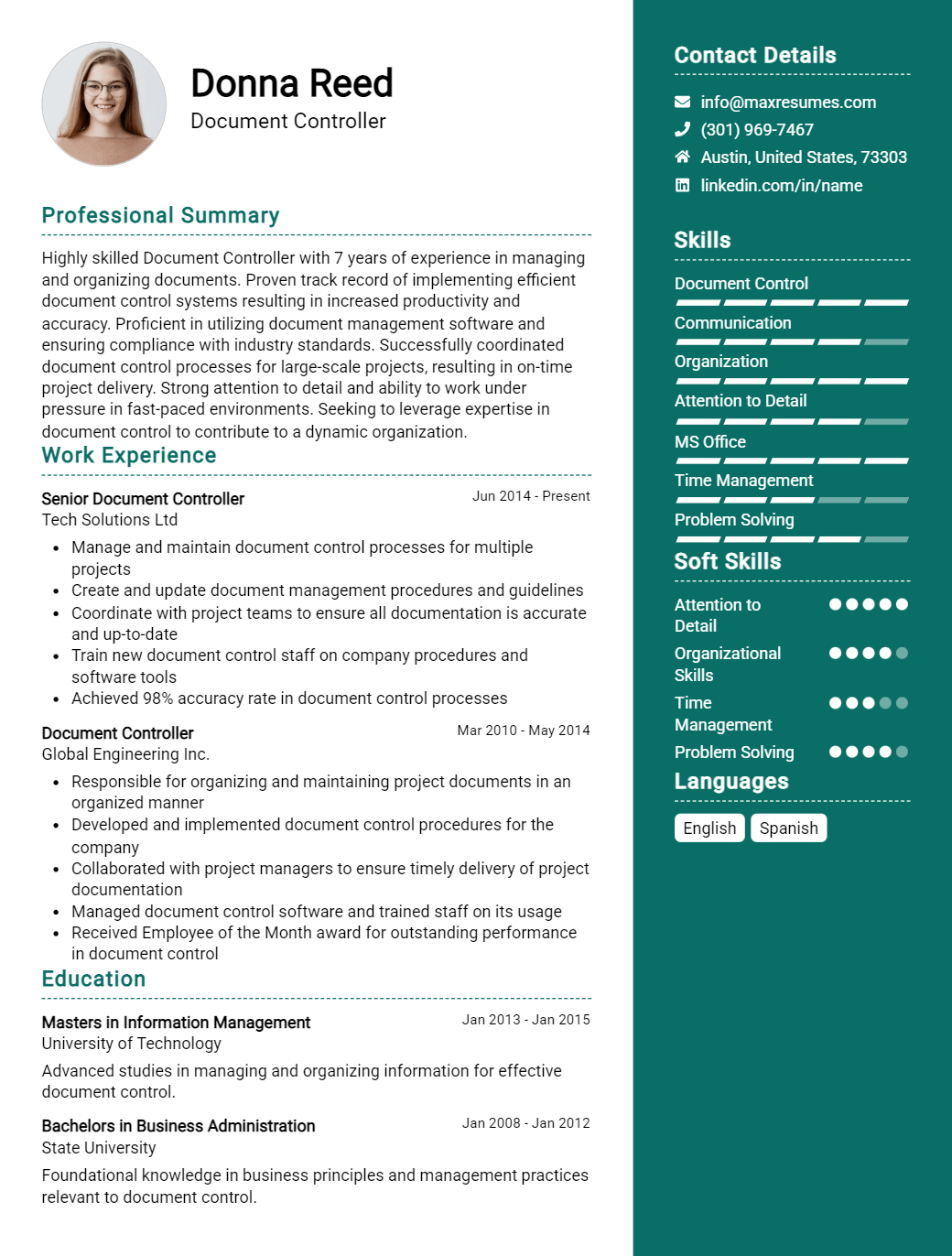 document-controller-resume-sample