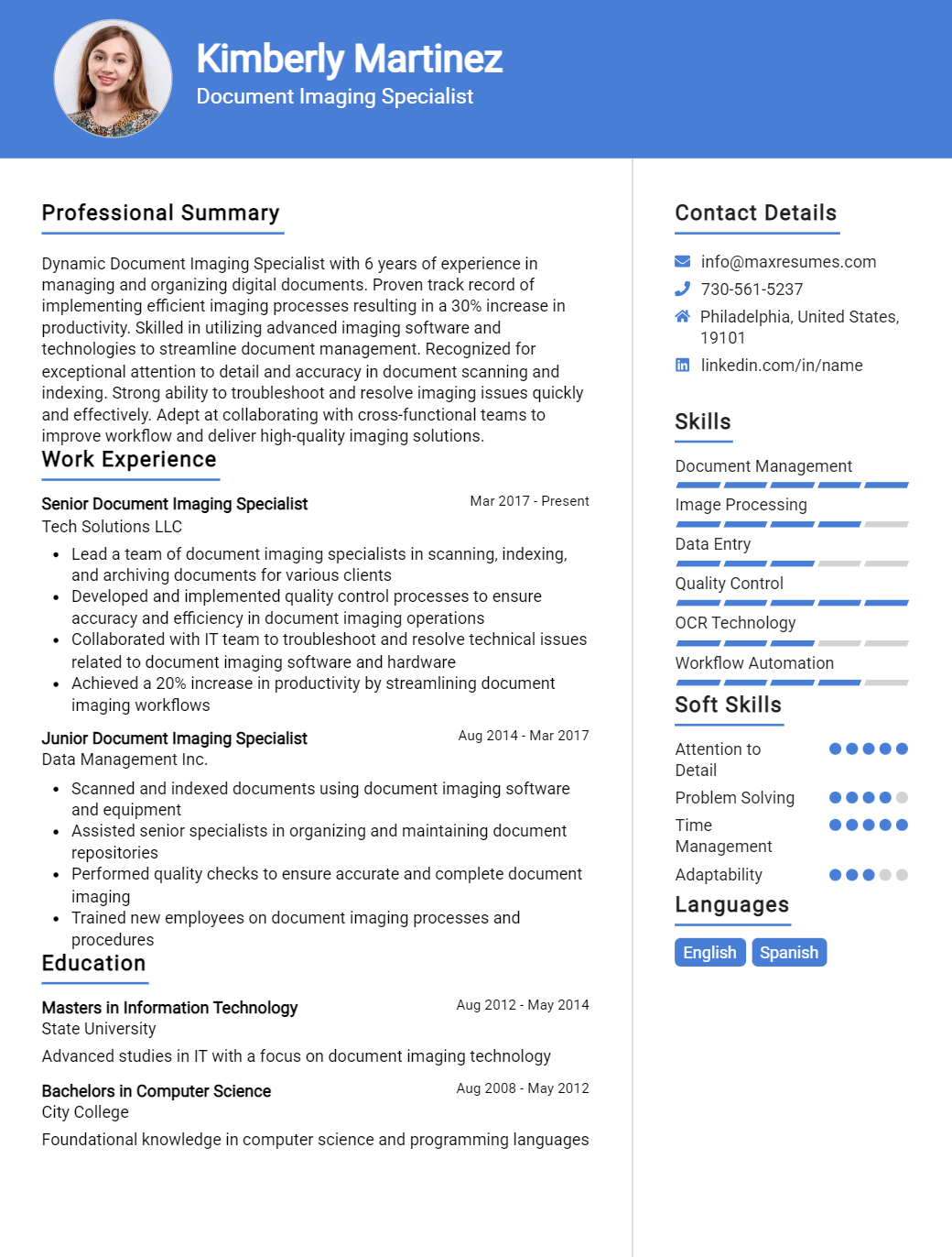 document-imaging-specialist-resume-sample