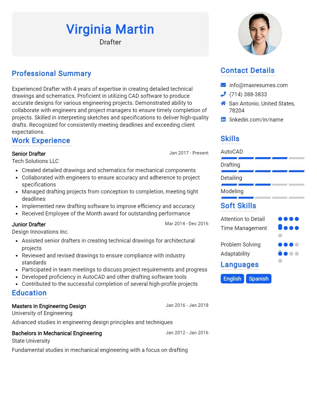 drafter-resume-sample