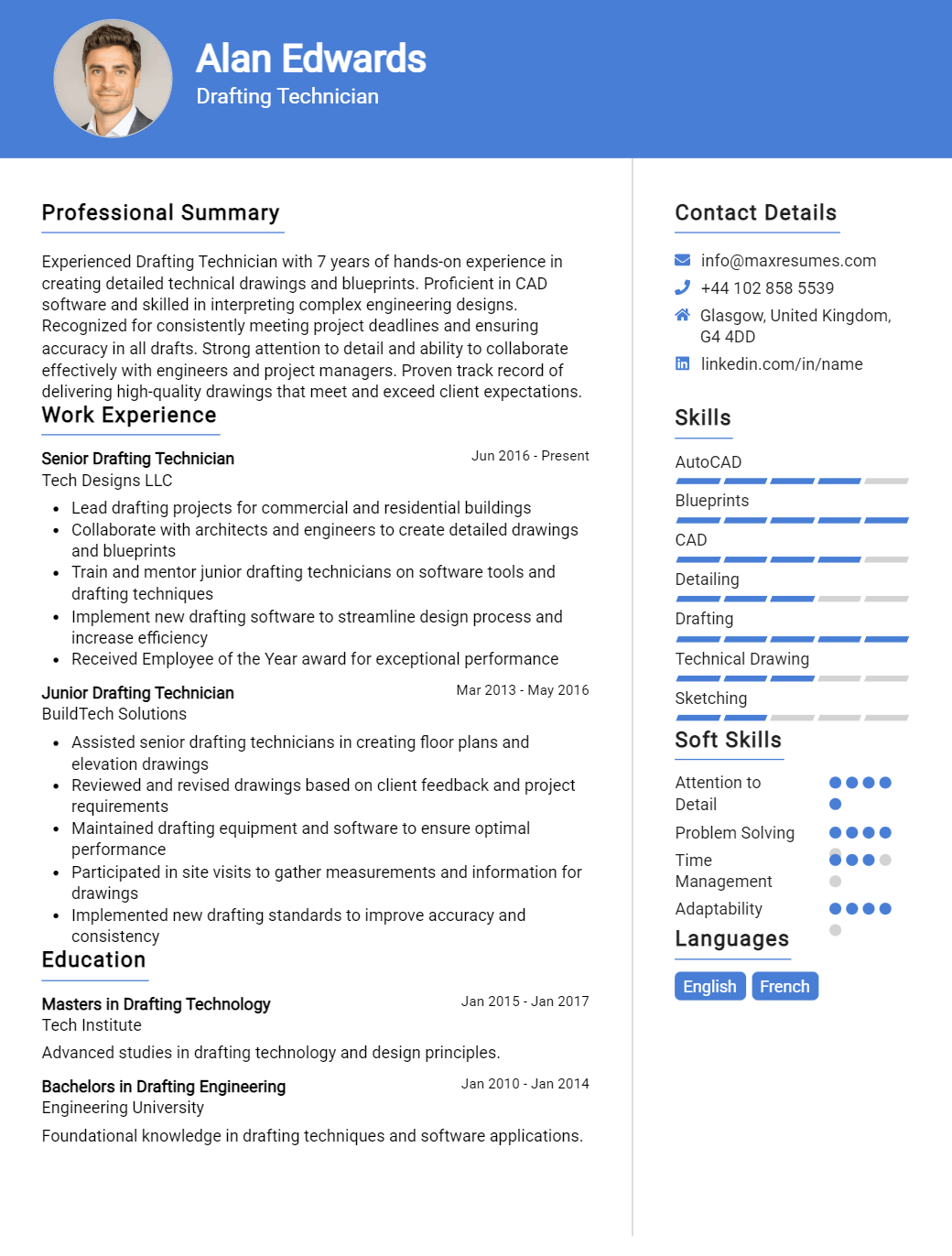 drafting-technician-resume-sample