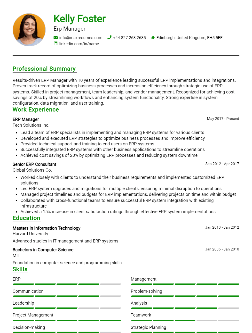 erp-manager-resume-sample