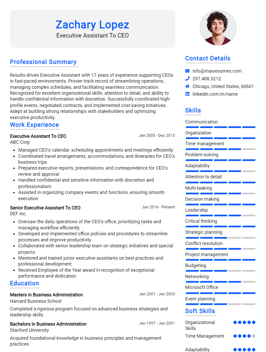 executive-assistant-to-ceo-resume-sample