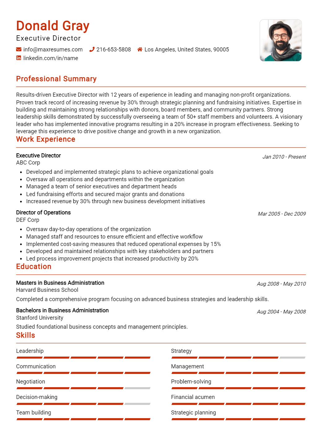 executive-director-resume-sample