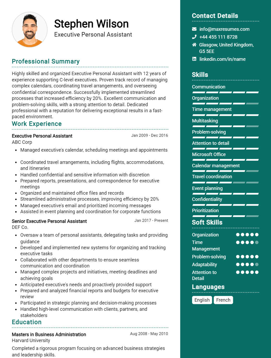 executive-personal-assistant-resume-sample