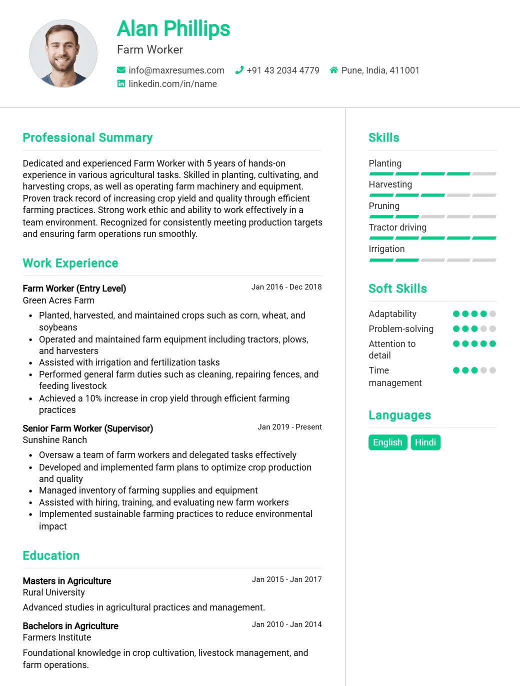 farm-worker-resume-sample