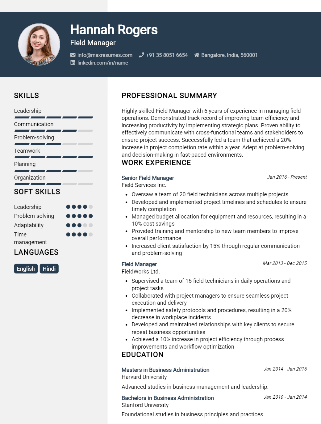 field-manager-resume-sample