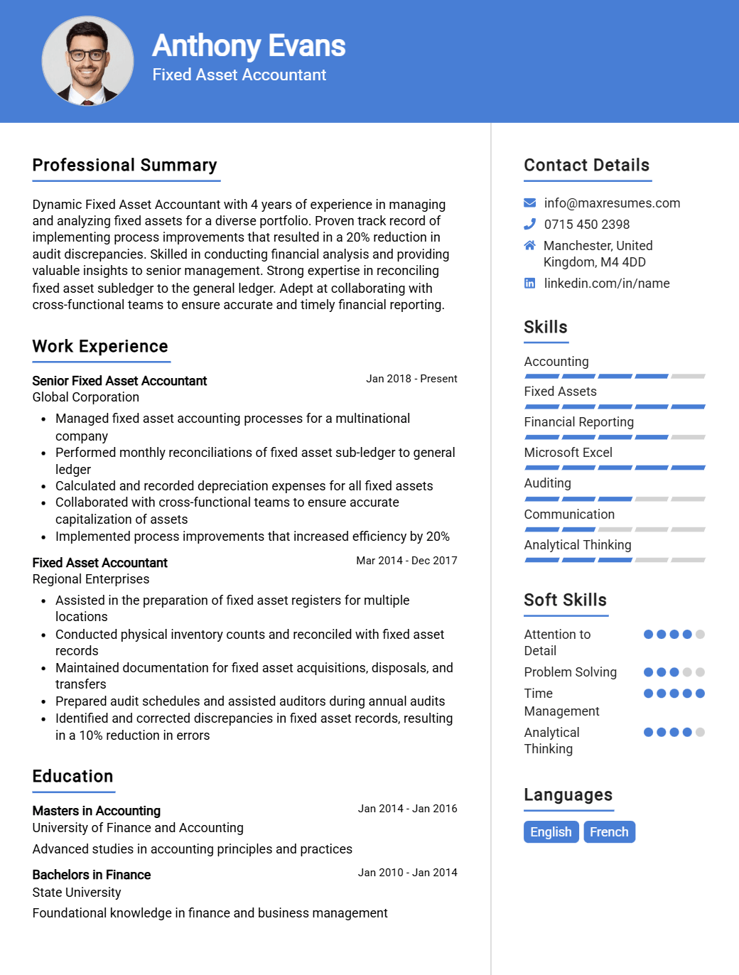 fixed-asset-accountant-resume-sample