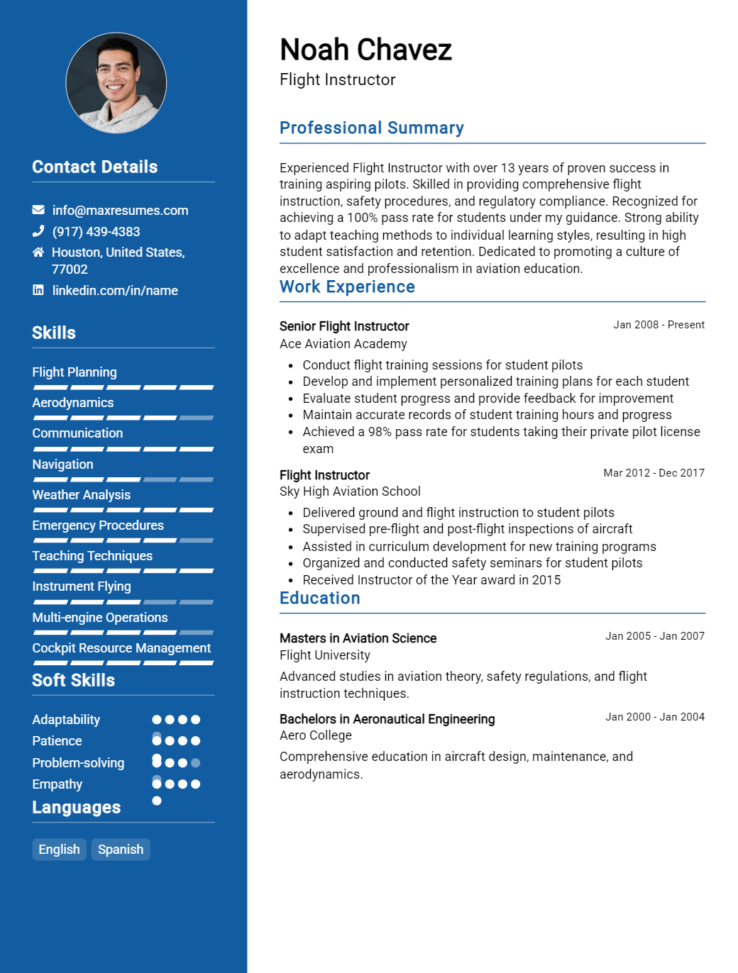 flight-instructor-resume-sample