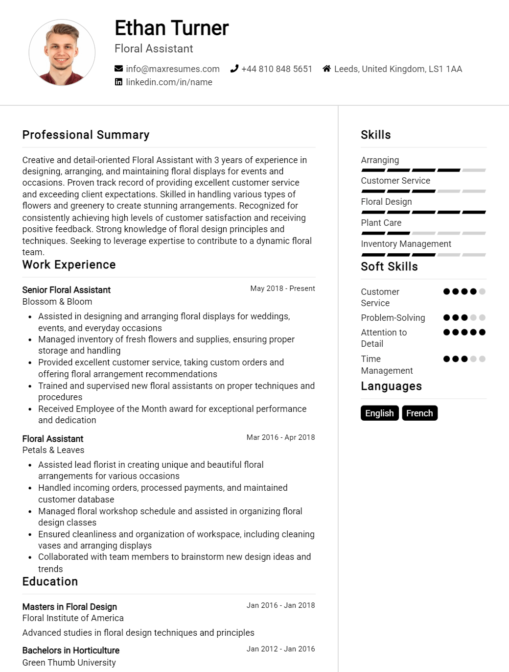 floral-assistant-resume-sample