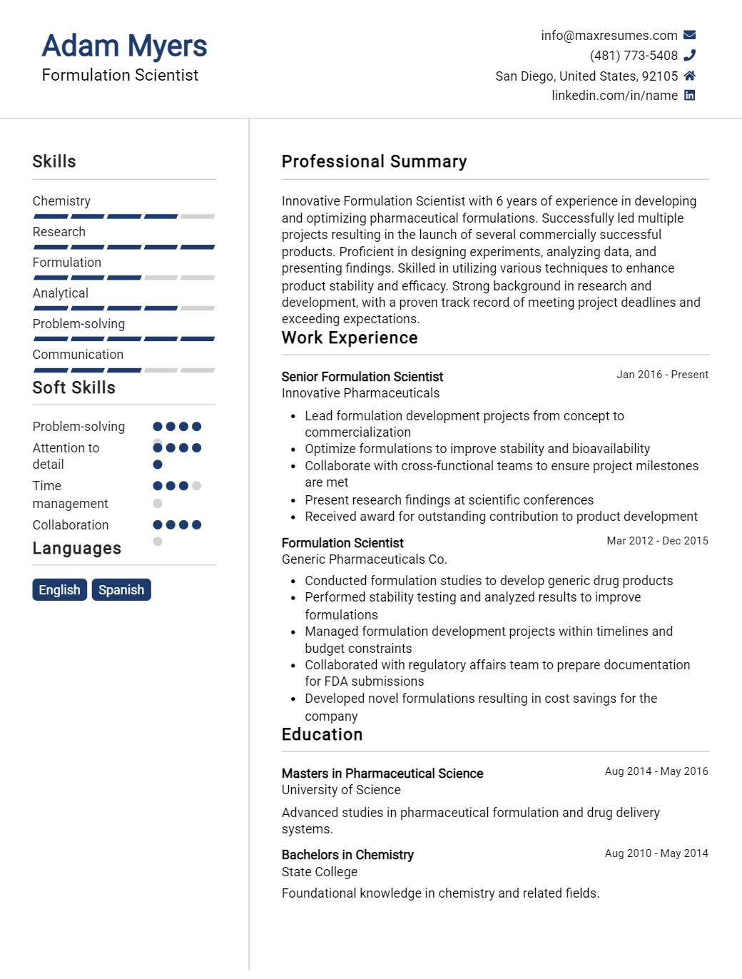 formulation-scientist-resume-sample
