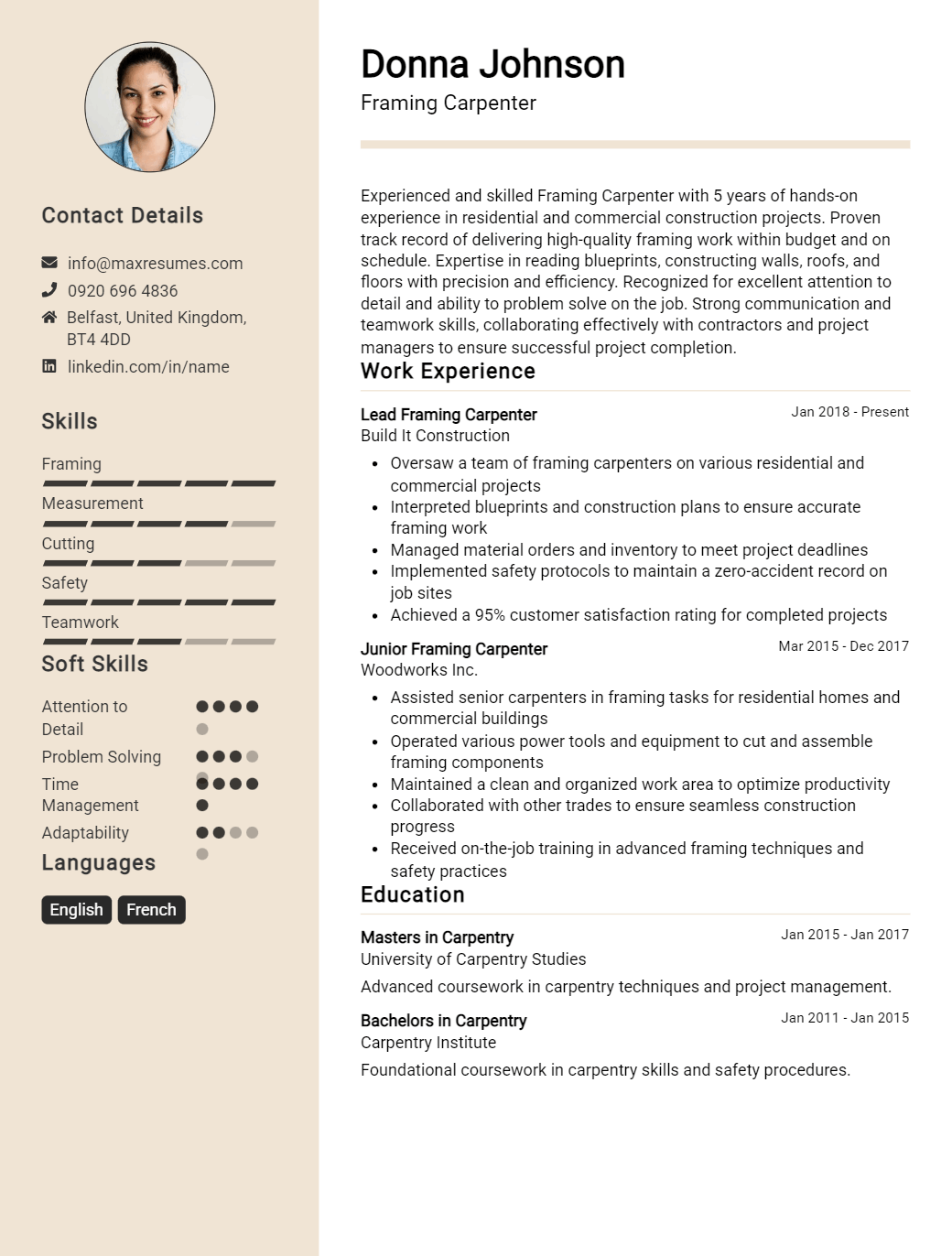 framing-carpenter-resume-sample