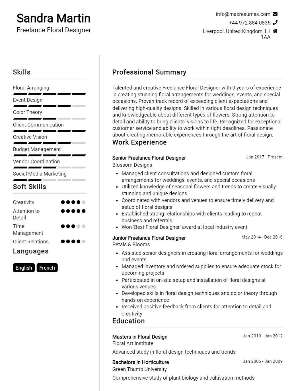freelance-floral-designer-resume-sample