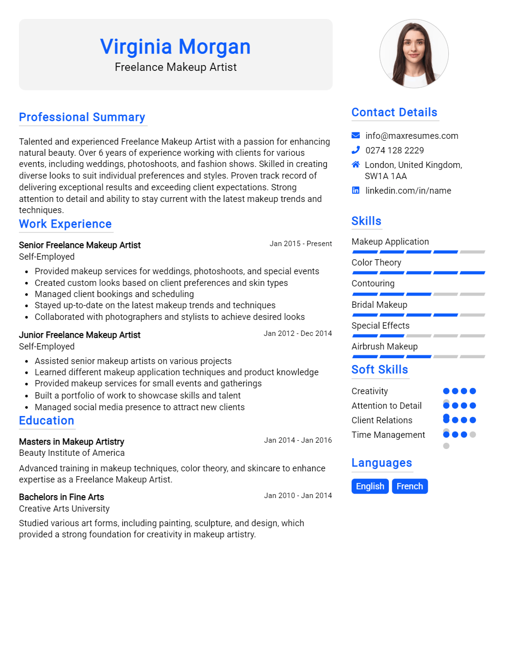 freelance-makeup-artist-resume-sample