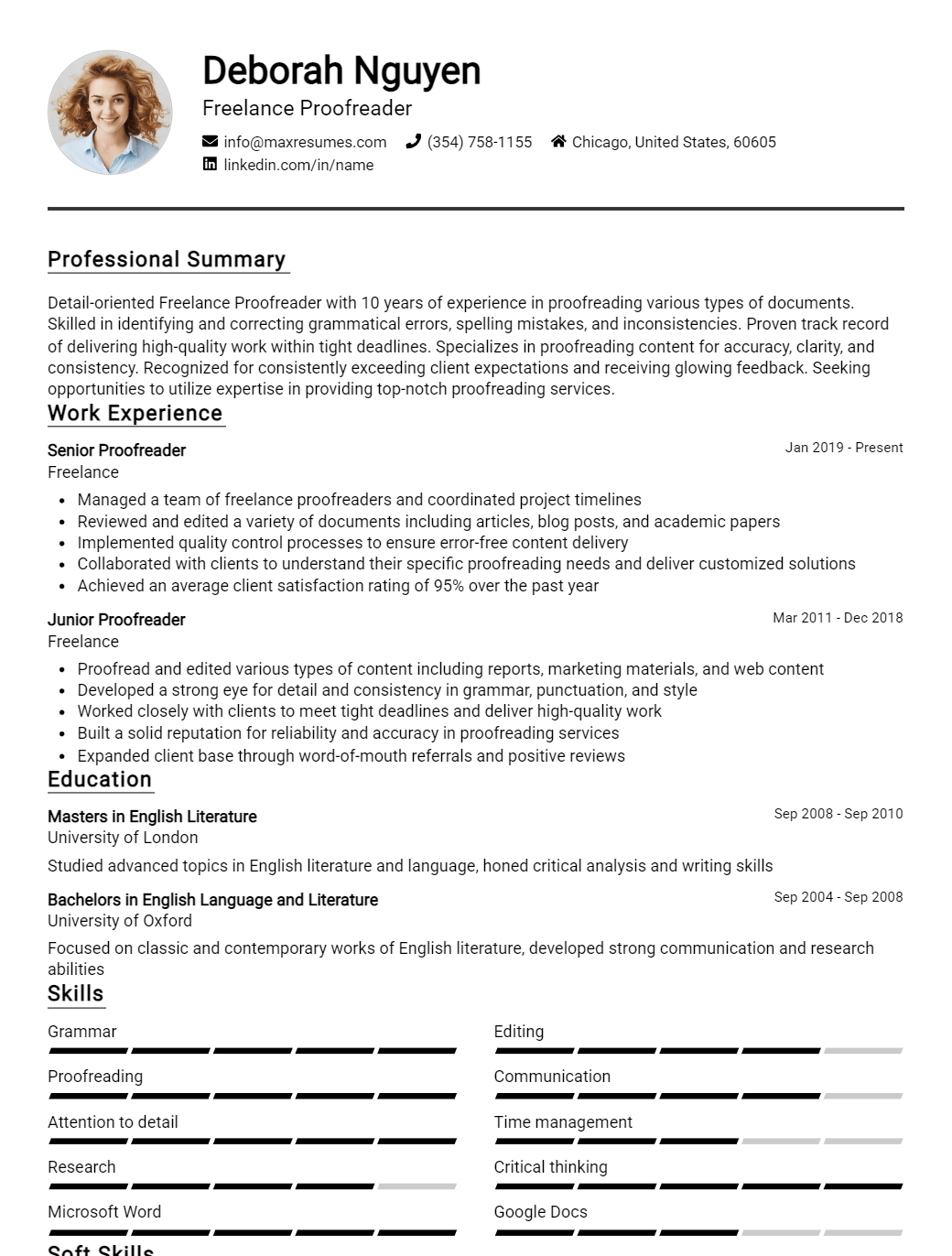freelance-proofreader-resume-sample