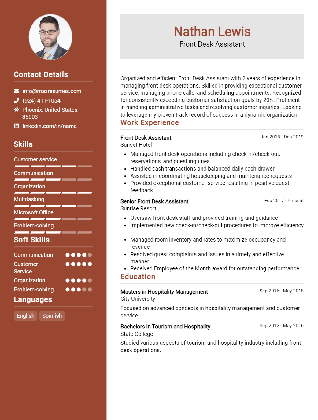 front-desk-assistant-resume-sample