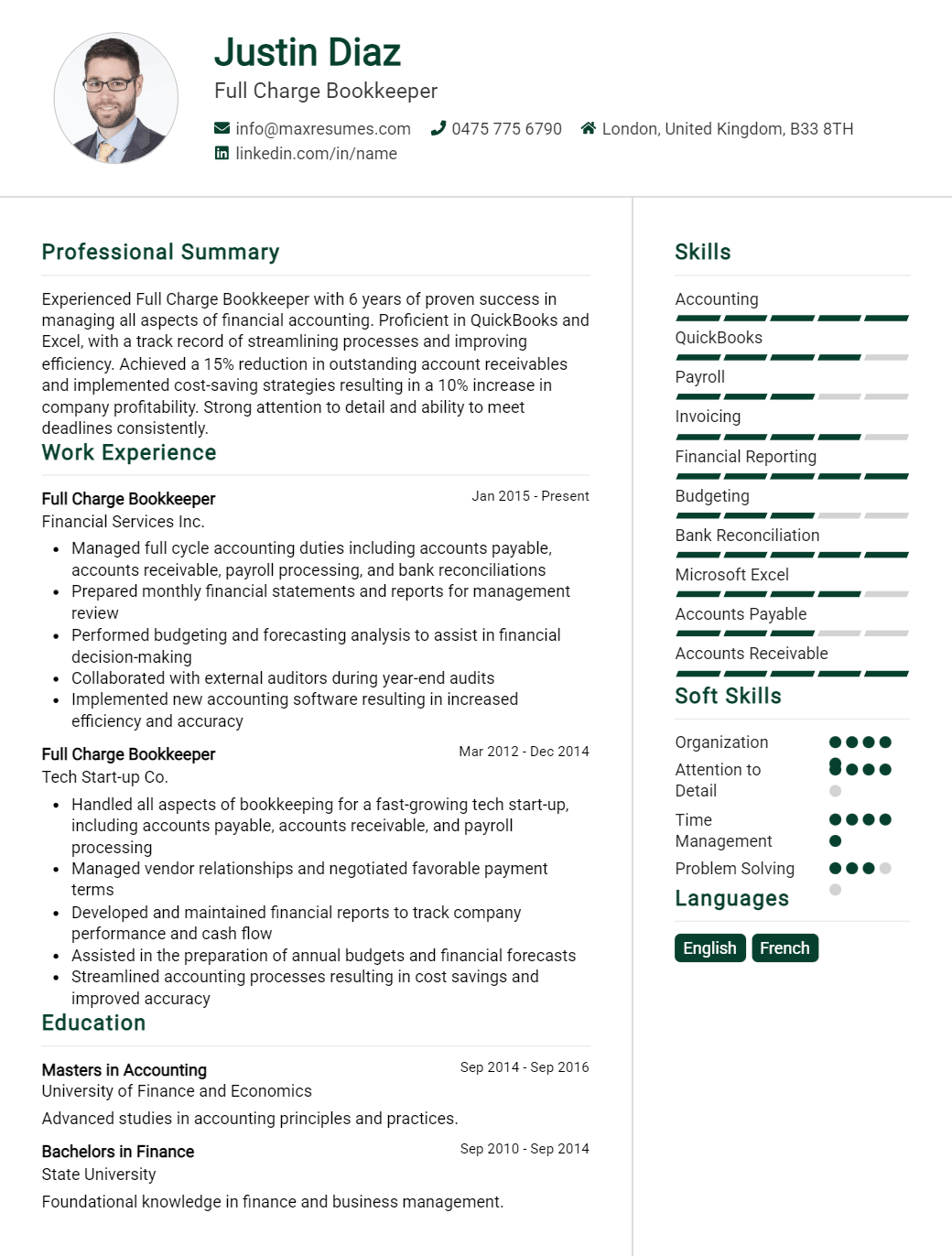 full-charge-bookkeeper-resume-sample