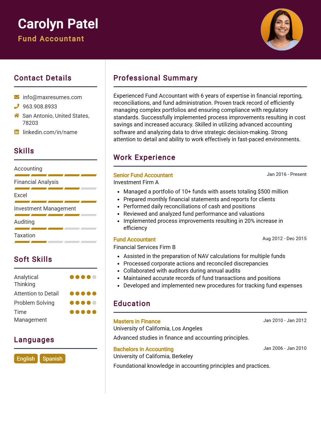 fund-accountant-resume-sample