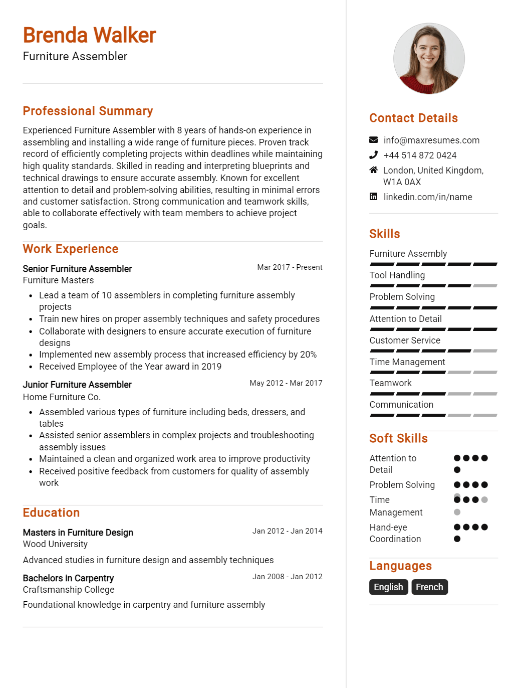 furniture-assembler-resume-sample