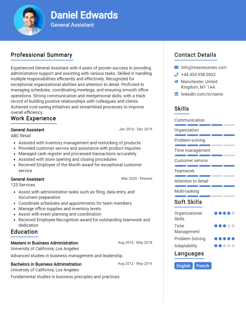 general-assistant-resume-sample