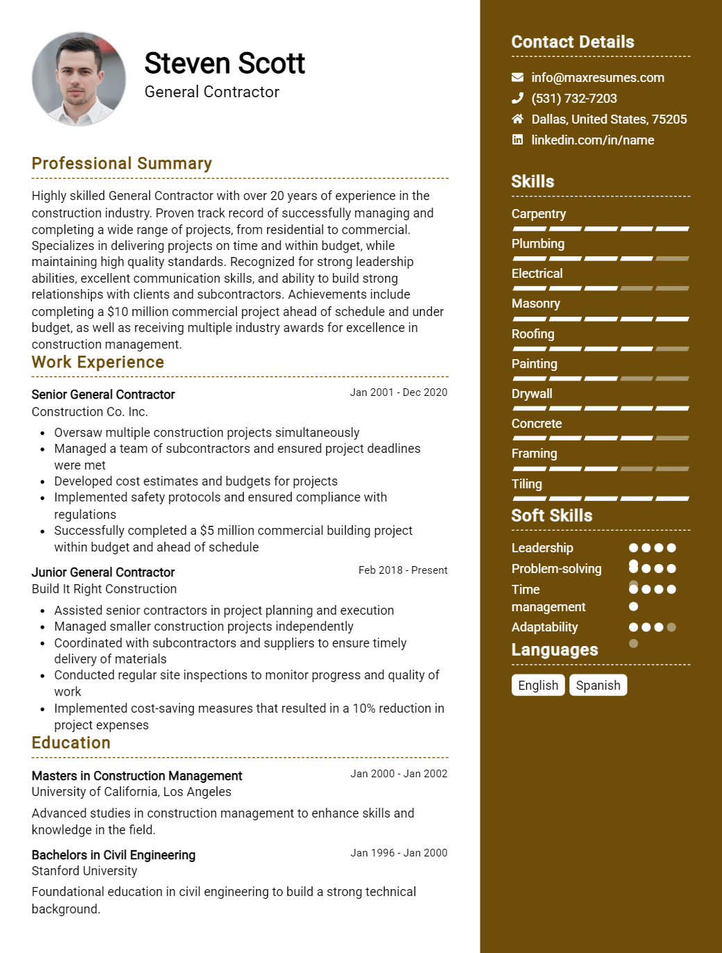 general-contractor-resume-sample