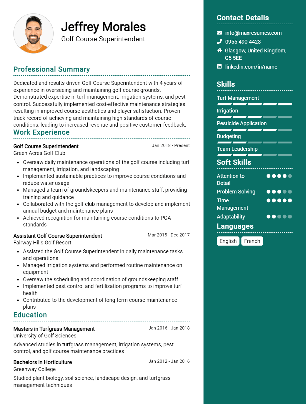 golf-course-superintendent-resume-sample