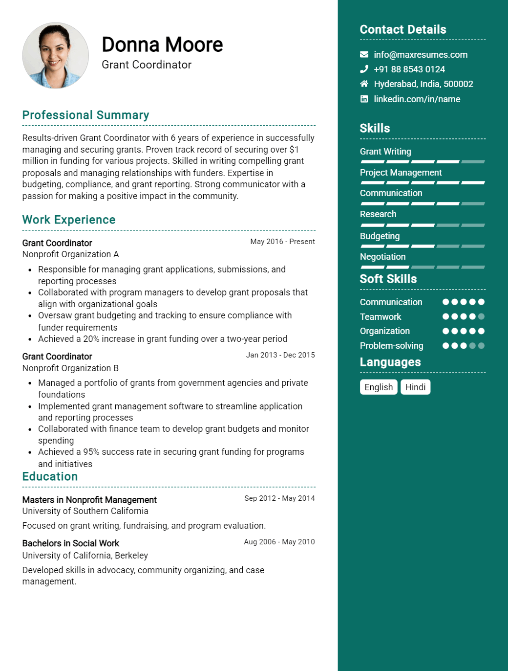 grant-coordinator-resume-sample