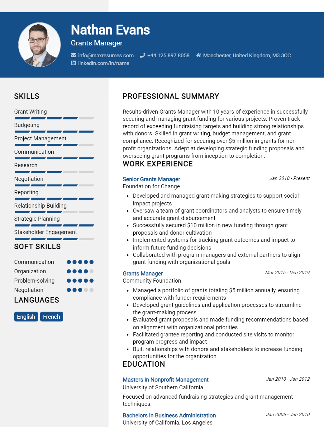 grants-manager-resume-sample
